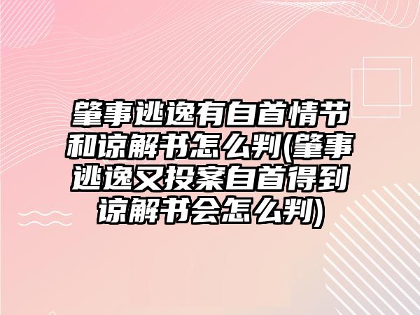 肇事逃逸有自首情節和諒解書怎么判(肇事逃逸又投案自首得到諒解書會怎么判)