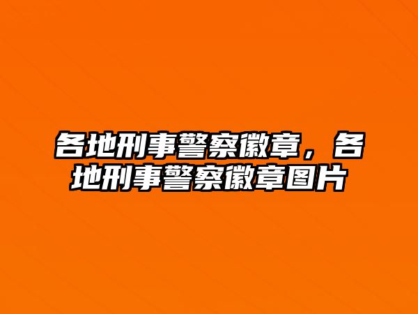 各地刑事警察徽章，各地刑事警察徽章圖片