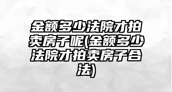 金額多少法院才拍賣房子呢(金額多少法院才拍賣房子合法)