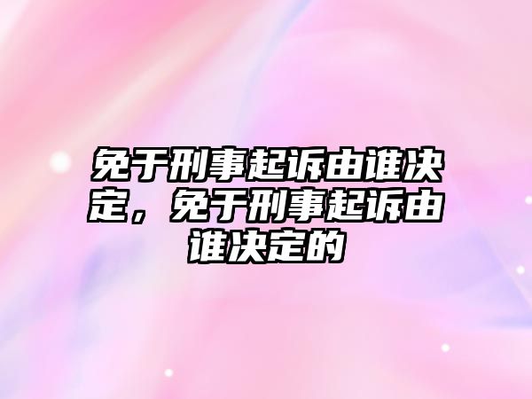 免于刑事起訴由誰決定，免于刑事起訴由誰決定的