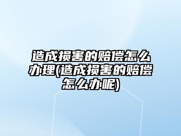 造成損害的賠償怎么辦理(造成損害的賠償怎么辦呢)