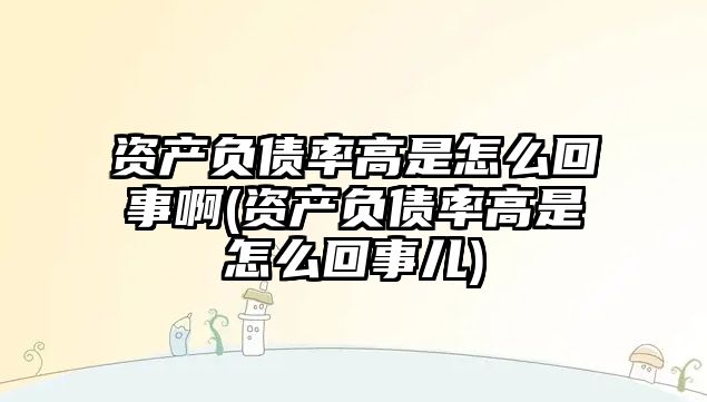 資產負債率高是怎么回事啊(資產負債率高是怎么回事兒)