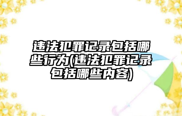 違法犯罪記錄包括哪些行為(違法犯罪記錄包括哪些內容)