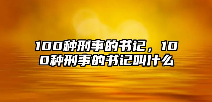 100種刑事的書記，100種刑事的書記叫什么