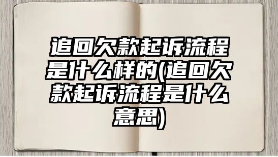 追回欠款起訴流程是什么樣的(追回欠款起訴流程是什么意思)