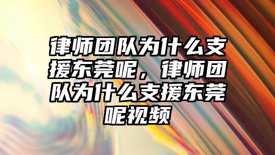 律師團隊為什么支援東莞呢，律師團隊為什么支援東莞呢視頻