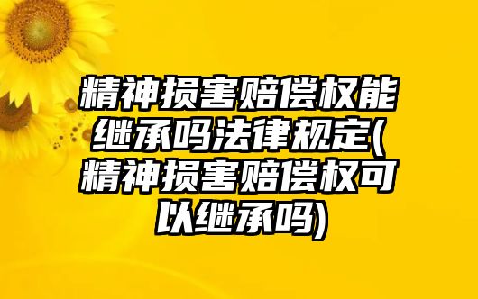 精神損害賠償權能繼承嗎法律規(guī)定(精神損害賠償權可以繼承嗎)