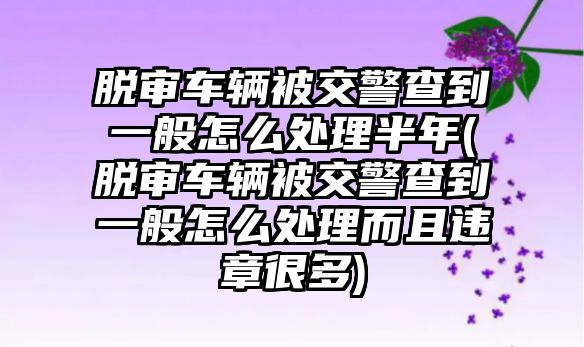 脫審車輛被交警查到一般怎么處理半年(脫審車輛被交警查到一般怎么處理而且違章很多)