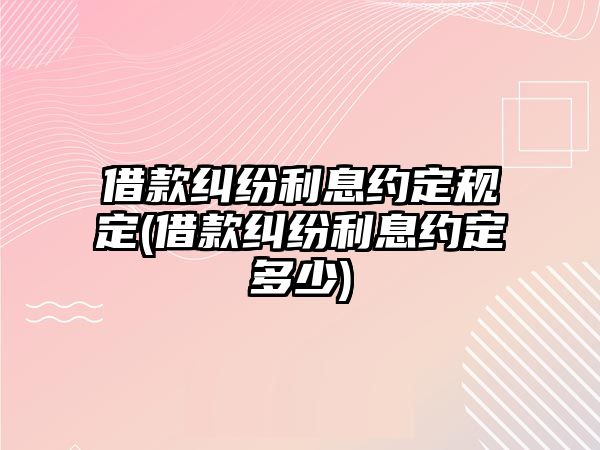 借款糾紛利息約定規(guī)定(借款糾紛利息約定多少)