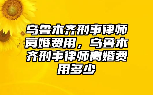 烏魯木齊刑事律師離婚費(fèi)用，烏魯木齊刑事律師離婚費(fèi)用多少