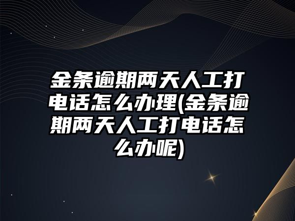 金條逾期兩天人工打電話怎么辦理(金條逾期兩天人工打電話怎么辦呢)