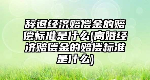 辭退經濟賠償金的賠償標準是什么(離婚經濟賠償金的賠償標準是什么)