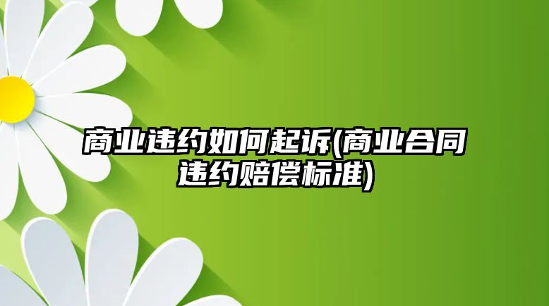 商業(yè)違約如何起訴(商業(yè)合同違約賠償標(biāo)準(zhǔn))