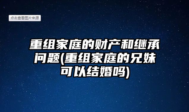 重組家庭的財產和繼承問題(重組家庭的兄妹可以結婚嗎)