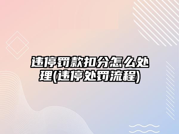 違停罰款扣分怎么處理(違停處罰流程)