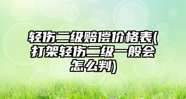 輕傷二級賠償價格表(打架輕傷二級一般會怎么判)