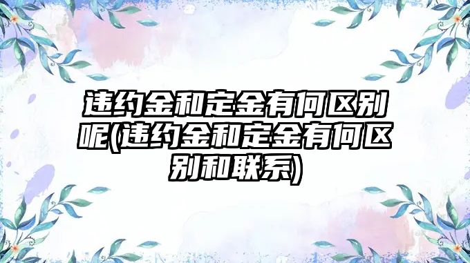 違約金和定金有何區別呢(違約金和定金有何區別和聯系)