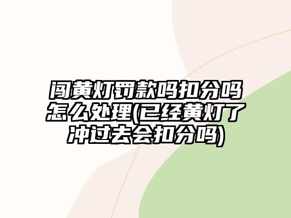 闖黃燈罰款嗎扣分嗎怎么處理(已經黃燈了沖過去會扣分嗎)