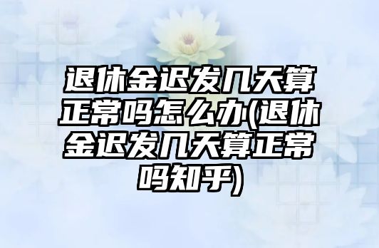 退休金遲發(fā)幾天算正常嗎怎么辦(退休金遲發(fā)幾天算正常嗎知乎)