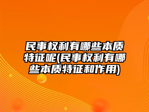 民事權利有哪些本質特征呢(民事權利有哪些本質特征和作用)