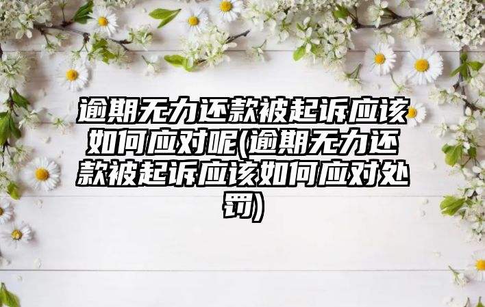 逾期無力還款被起訴應(yīng)該如何應(yīng)對(duì)呢(逾期無力還款被起訴應(yīng)該如何應(yīng)對(duì)處罰)