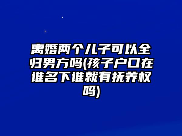 離婚兩個兒子可以全歸男方嗎(孩子戶口在誰名下誰就有撫養(yǎng)權(quán)嗎)