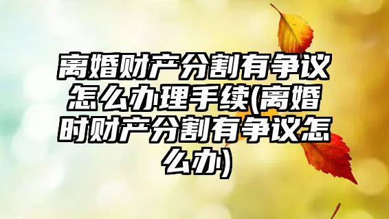 離婚財產分割有爭議怎么辦理手續(離婚時財產分割有爭議怎么辦)