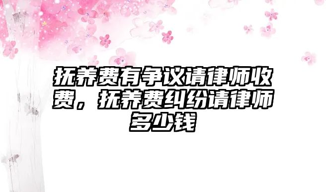 撫養費有爭議請律師收費，撫養費糾紛請律師多少錢