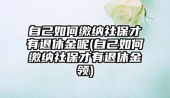 自己如何繳納社保才有退休金呢(自己如何繳納社保才有退休金領)