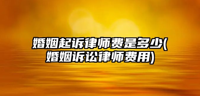 婚姻起訴律師費是多少(婚姻訴訟律師費用)