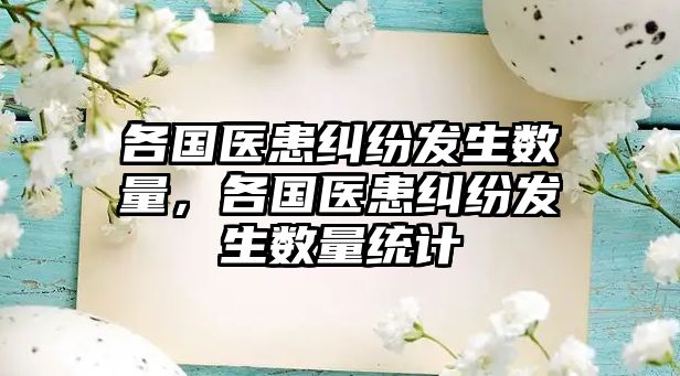 各國醫患糾紛發生數量，各國醫患糾紛發生數量統計