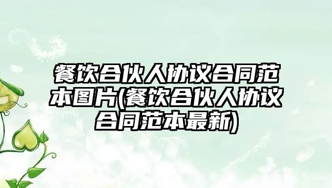 餐飲合伙人協議合同范本圖片(餐飲合伙人協議合同范本最新)