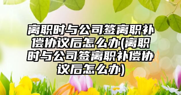 離職時與公司簽離職補償協議后怎么辦(離職時與公司簽離職補償協議后怎么辦)