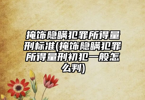 掩飾隱瞞犯罪所得量刑標準(掩飾隱瞞犯罪所得量刑初犯一般怎么判)