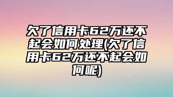 欠了信用卡62萬(wàn)還不起會(huì)如何處理(欠了信用卡62萬(wàn)還不起會(huì)如何呢)