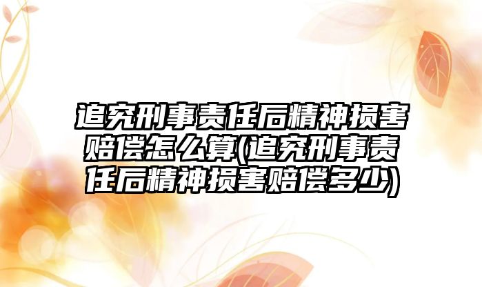 追究刑事責(zé)任后精神損害賠償怎么算(追究刑事責(zé)任后精神損害賠償多少)