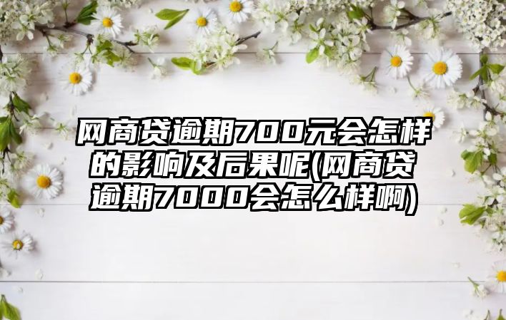 網(wǎng)商貸逾期700元會(huì)怎樣的影響及后果呢(網(wǎng)商貸逾期7000會(huì)怎么樣啊)