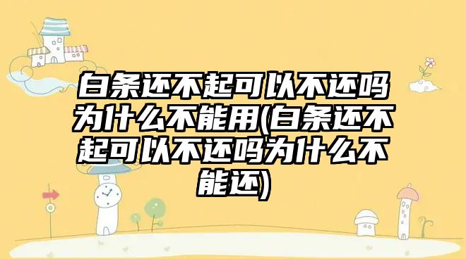 白條還不起可以不還嗎為什么不能用(白條還不起可以不還嗎為什么不能還)