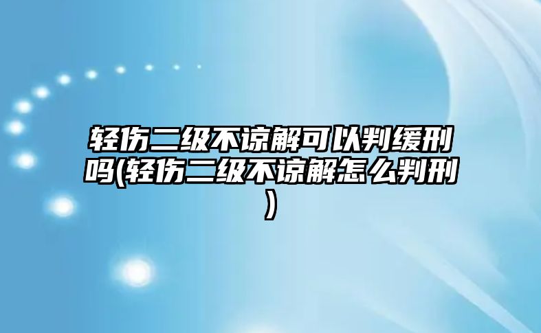 輕傷二級不諒解可以判緩刑嗎(輕傷二級不諒解怎么判刑)