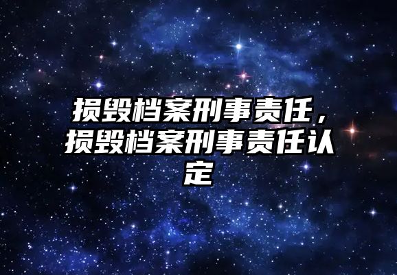 損毀檔案刑事責任，損毀檔案刑事責任認定