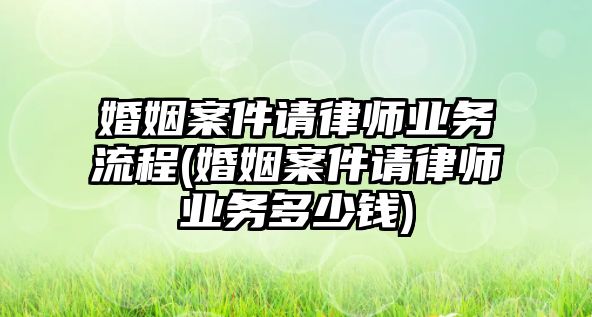 婚姻案件請律師業(yè)務(wù)流程(婚姻案件請律師業(yè)務(wù)多少錢)