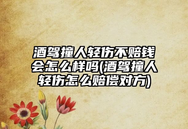 酒駕撞人輕傷不賠錢會怎么樣嗎(酒駕撞人輕傷怎么賠償對方)