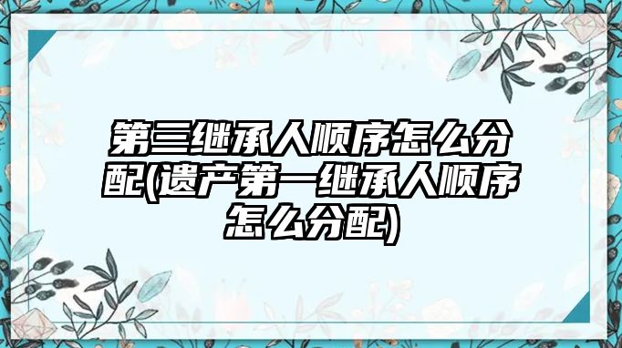 第三繼承人順序怎么分配(遺產第一繼承人順序怎么分配)