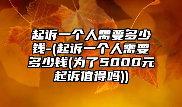 起訴一個(gè)人需要多少錢-(起訴一個(gè)人需要多少錢(為了5000元起訴值得嗎))