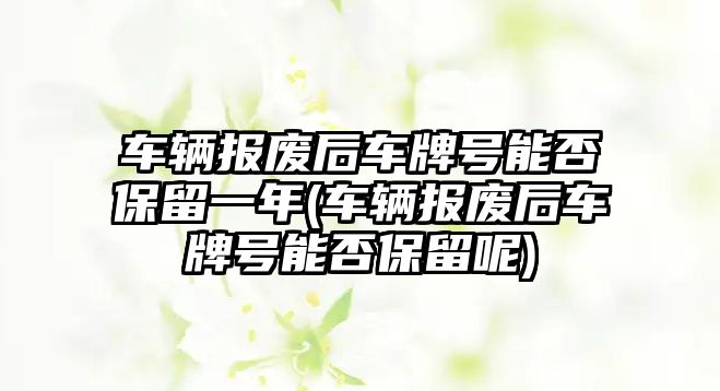 車輛報(bào)廢后車牌號能否保留一年(車輛報(bào)廢后車牌號能否保留呢)