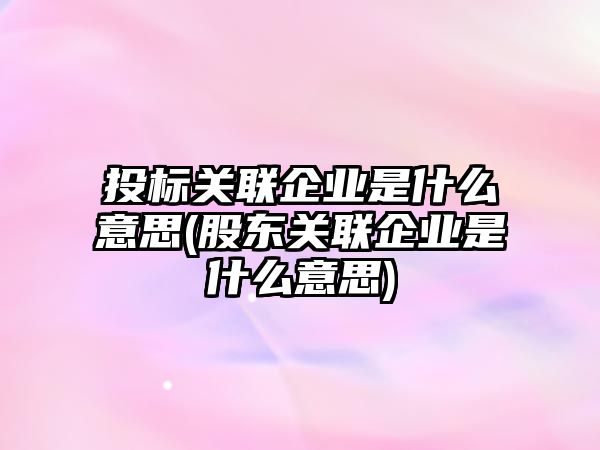 投標關聯企業是什么意思(股東關聯企業是什么意思)