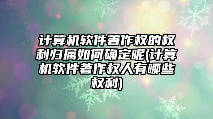 計算機軟件著作權(quán)的權(quán)利歸屬如何確定呢(計算機軟件著作權(quán)人有哪些權(quán)利)