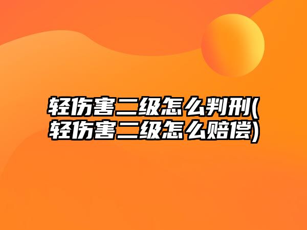 輕傷害二級怎么判刑(輕傷害二級怎么賠償)