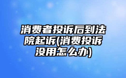 消費者投訴后到法院起訴(消費投訴沒用怎么辦)