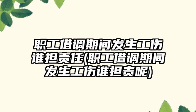 職工借調(diào)期間發(fā)生工傷誰擔責任(職工借調(diào)期間發(fā)生工傷誰擔責呢)